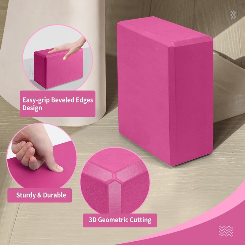 Corsiampoo Yoga Blocks 2 Pack 9x6x3 Inches, Sturdy Foam Yoga Block, Premium EVA, Non Slip High Density for Pilates Meditation, Stretching and Toning - Image 3